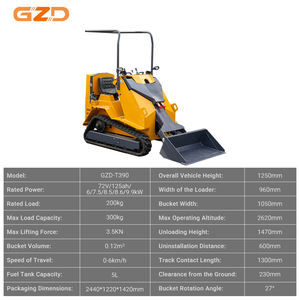 GZD 300kgs kompak Skid Steer 1070kg EPA sesuai Mini Loader untuk Amerika Utara - Product Image 4