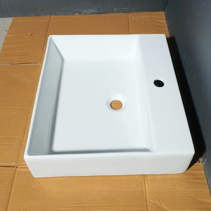 Lavabo de salle de bain en céramique blanche de luxe moderne, prix direct usine, lavabo rectangulaire à poser sur comptoir <span class=keywords><strong>pour</strong></span> hôtel et maison - Product Image 2