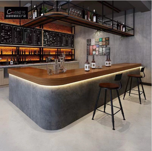 Comptoir de bar laqué rétro, comptoir de caisse, comptoir de réception, café, restaurant, comptoir d'accueil XYBF - Product Image 2