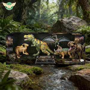 Ensemble de jouets de scène du monde des <span class=keywords><strong>dinosaures</strong></span>, modèle de dinosaure multi-pièces avec accessoires de scène pour enfants, jeu éducatif - Product Image 1