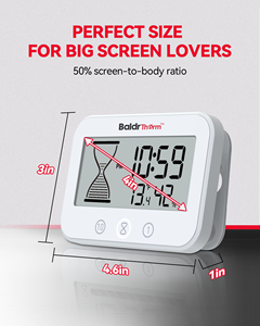 BaldrTherm Real-Time <strong>Clock</strong> Hygrometer Thermometer IP67 Waterproof <strong>Digital</strong> <strong>Timer</strong> for Kitchen White Bathroom <strong>Countdown</strong> Feature - Product Image 5