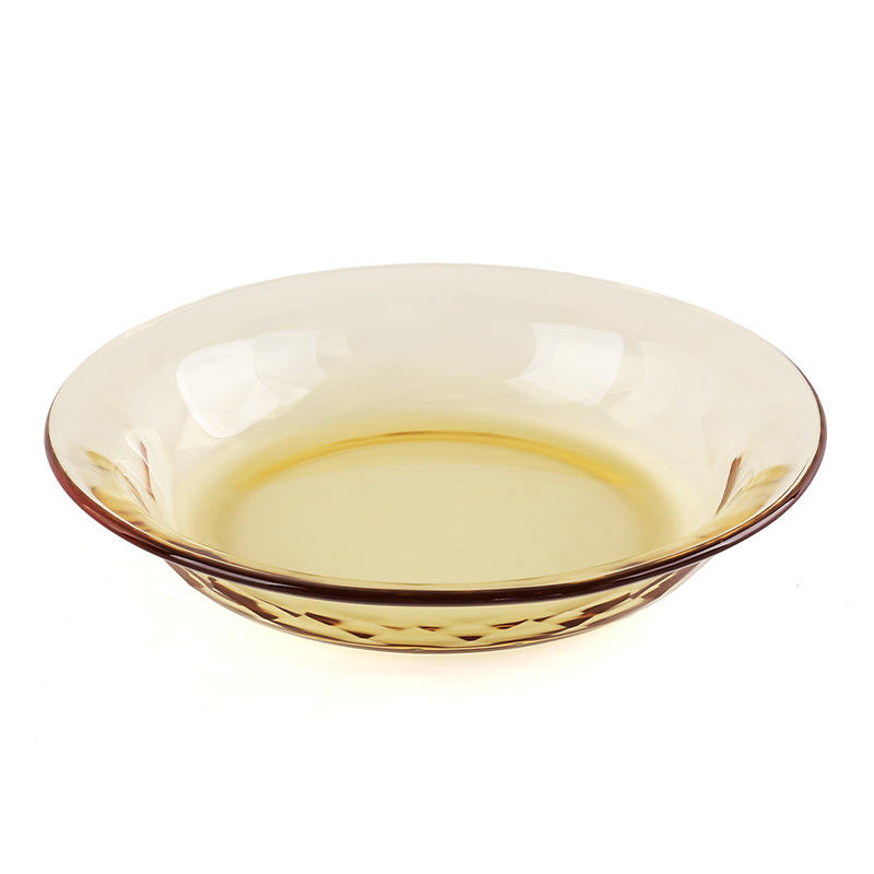 Microwave Oven Safe Brown Colour Round Heat Resistant Glass