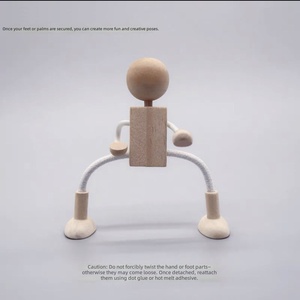 Bambole in Legno Naturale Articolate Non Finite, Ornamenti Pieghevoli, Giocattoli Fai-da-Te per Bambini, Bambole in Legno dal Design Carino - Product Image 6