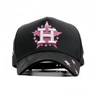 4UGEAR Grosir Topi Bisbol Melengkung Hitam dengan Pinggiran Suede, Topi Trucker 5 Panel Model A-Frame, Topi Bisbol Gorra