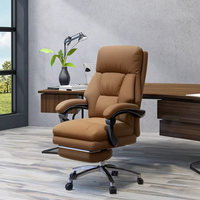 Chaise de jeu ergonomique Mobilier de bureau pour ordinateur Chaise de travail en cuir pour bureau à domicile Chaise de bureau de direction avec repose-pieds