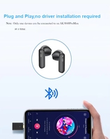 Transmetteur audio 5.4 LE USB C, adaptateur sans fil pour PS5/PC/Xbox/Switch/Android avec AptX Adaptive Low Latency