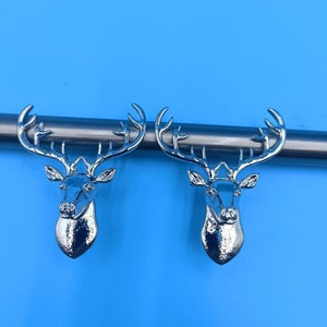 Zinc Alloy Deer Head <b>Cabinet</b> Pulls Silver <b>Rustic</b> Design Durable Hardware Accessories - Product Image 1