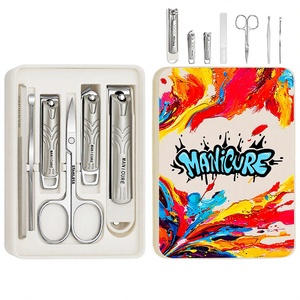 Ensemble de manucure en acier inoxydable 7 pièces, kit de coupe-ongles anti-éclaboussures, boîte à deux niveaux, outils de manucure et de pédicure pour un usage domestique - Product Image 5