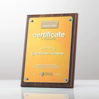 Plaque de certificat en bois rectangulaire personnalisée avec plaque arc-en-ciel MH-MJ0743