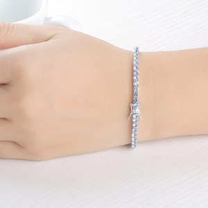Pulsera de Cadena Aivenchy, Lujosa, con Piedra de Topacio Azul Cielo <span class=keywords><strong>Nano</strong></span> de 3 mm, para <span class=keywords><strong>Mujer</strong></span>, Plata de Ley S925, Baño de Rodio, Estilo <span class=keywords><strong>Tenis</strong></span> - Product Image 4