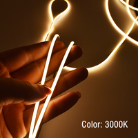 Tira de Luz LED COB Ultra Flexible, Cinta LED Blanca Cálida sin Costuras para Iluminación de Gabinetes