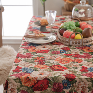 Mantel Americano Retro Jacquard con Diseño <span class=keywords><strong>de</strong></span> Flecos <span class=keywords><strong>de</strong></span> Poliéster para <span class=keywords><strong>Mesa</strong></span> <span class=keywords><strong>de</strong></span> Comedor Rectangular, Decoración del Hogar, Estilo Pintura al Óleo - Product Image 2