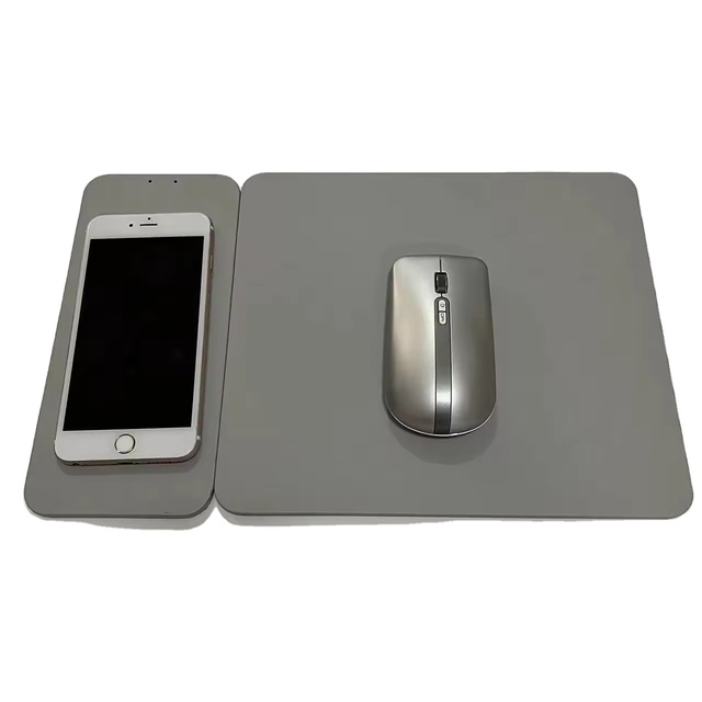 Qi 15W Wireless Charging Mouse Pad Strong Magnetic Detachable Wireless Charger Custom Factory Pu Leather Desktop Mat Phone Stock
