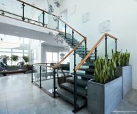 ECT Fabriqué en Chine Mono Stringer Acier Bois Escalier Droit Design Mono Stringer Escalier