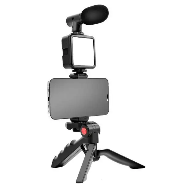 Vlogging Kit with Camera Video Light for YouTube with Microphone Phone Tripod Compatible with Smartphone Camera Light