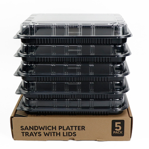 Party Trays for Sandwiches Large <strong>Platters</strong> for Catering <strong>Platter</strong> Trays <strong>Disposables</strong> <strong>Platter</strong> Trays With Lid - Product Image 3