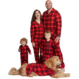 Nuovo Set di Abbigliamento Coordinato Natalizio per Famiglia, Pigiama a Quadri Rosso a Maniche Lunghe per <span class=keywords><strong>Mamma</strong></span> <span class=keywords><strong>e</strong></span> Figlia - Product Image 1