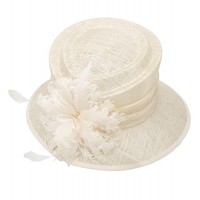 Nueva moda señoras Sinamay Iglesia sombrero Floral té fiesta boda Vestido Cloche Sun Fascinator para negocios Kentucky Derby eventos