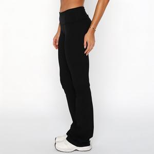 بنطلون يوجا نسائي مخصص بخصر عالٍ وواسع الساق، ضيق ومريح للرياضة واللياقة البدنية والجري، يساعد على تنحيف الجسم - Product Image 3