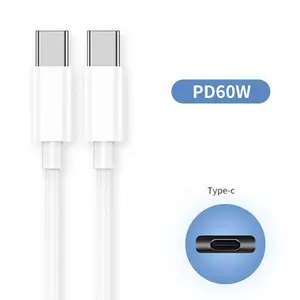 OEM PD 60W USB C至USB Type-C电缆快速充电数据线华为P50三星小米手机数据线快速充电