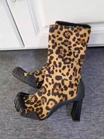 Bottines à cinq doigts pour femmes Talon haut fin Fermeture élastique Sexy Mode Tige en daim Bout pointu