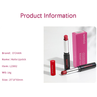Ochain Hot Custom con Logo Nude Larga Duración Impermeable Rojo Oscuro Mate Pintalabios