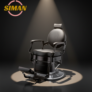 Sillón de Barbería Siman de Lujo Moderno, Estilo Europeo, Color Negro Completo, para Hombres y Uso en Salones de Belleza - Product Image 6