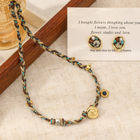 Collier vintage fait main tissé plaqué or 18 carats style bohème collier clavicule en acier pour femmes