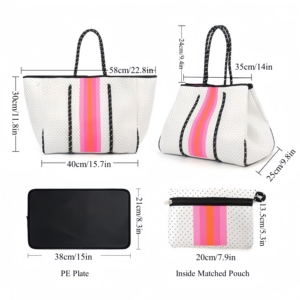 Bolsa <span class=keywords><strong>de</strong></span> <span class=keywords><strong>Playa</strong></span> Multiusos <span class=keywords><strong>de</strong></span> Neopreno <span class=keywords><strong>con</strong></span> Bolsa Adicional a Juego, Bolsa <span class=keywords><strong>de</strong></span> Mano Grande <span class=keywords><strong>de</strong></span> Neopreno para Mujer, para Actividades al Aire Libre - Product Image 3