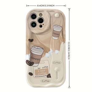 Coque de Téléphone en Gel Souple <span class=keywords><strong>Incassable</strong></span> Style Soie Crème avec Impression Tasse à Café pour Séries Apple 14 15 16 Pro Max et Samsung - Product Image 6
