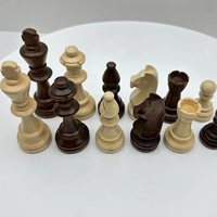 RUNAN Pièces d'échecs de luxe en bois massif brun de 3,8 pouces avec des motifs personnalisés pour les tournois d'échecs internationaux