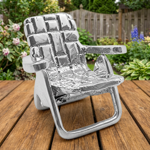 Anneaux de serviette en métal argenté pour chaise de plage, décoration de table originale pour mariage et dîner - Product Image 5