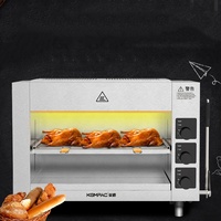 Oven Panggang Listrik Inframerah Stainless Steel Tanpa Asap Komersial Jepang Tipe Angkat Ukuran Besar Grill Listrik Stainless Steel