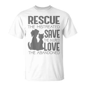Camiseta Rescue Save Love Animal Rescue para amantes de perros y gatos - Product Image 1