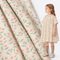 XNZTEX JURAVICHY JF2672 Großhandel Bio-Doppelgaze-Musselin-Stoff 100% Baumwolle Geknittert Neue Unifarben für Mädchen & Windeln