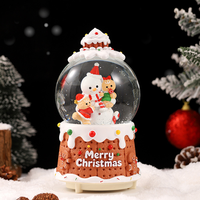 Boîte à musique globe de neige de Noël en résine, Père Noël, bonhomme de neige, boule de neige, logo personnalisé, décoration de Noël pour la maison, cadeau de Noël, souvenir
