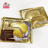 Masque pour les yeux en gel de collagène cristallin doré nourrissant, étiquette privée, logo personnalisé, pour les cernes