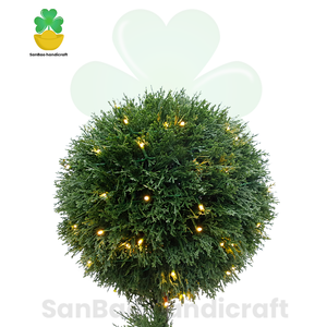 Fábrica Venda Direta <span class=keywords><strong>Artificial</strong></span> Bola <span class=keywords><strong>Topiary</strong></span> Árvore Realista Faux Cypress Planta para Decoração Interior e Exterior - Product Image 4
