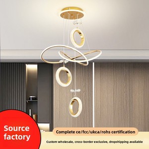 Lustre LED doré de luxe avec télécommande, éclairage décoratif pour chambre à coucher, salle à manger, salon, <span class=keywords><strong>cuisine</strong></span>, luminaire suspendu - Product Image 3