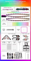 ICarsin pour Honda Accord 11e génération 2023-2025 – Éclairage d'ambiance dynamique style étoile OEM – Accessoires de mise à niveau d'éclairage LED intérieur de voiture