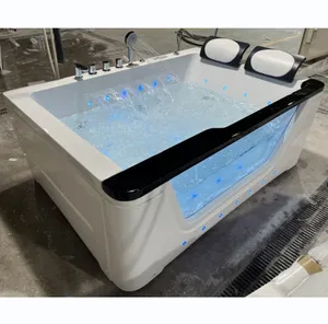Modern acrylic indoor whirlpool massage bathtub with waterfall