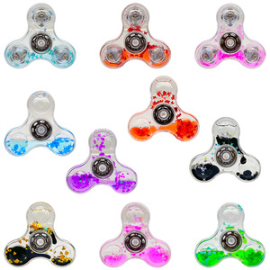 Con quay hồi chuyển tinh thể dạ quang trong suốt dẫn đầu ngón tay con quay hồi chuyển Đồ chơi giải nén cát lún ánh sáng Fidget Spinner - Product Image 2