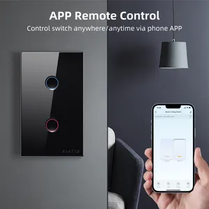 Avatto Tuya Smart Wall Switch App Wifi lumière LED interrupteur tactile verre électrique à distance sans fil 1/2/3/4 Gang interrupteur mural