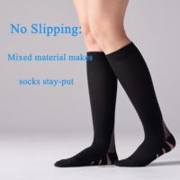 Chaussettes de compression antidérapantes, respirantes, flexibles, pour le travail quotidien, les voyages, les sports, offrant un soutien et un confort pour les jambes.