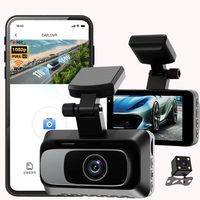 Nouvelle caméra de tableau de bord intérieure pour voiture avec écran IPS 3,0 pouces, double canal GM 1080p, WiFi gratuit, garantie 1 an, grand angle 170°