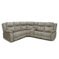 Canapé d'angle inclinable électrique en tissu Geeksofa Furniture, moderne, 5 places, avec console pour salon