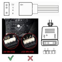 2 Buah Kabel Pemisah ARGB, 1-ke-4 Female ke Female 5V 3 Pin Kabel Ekstensi Pemisah RGB yang Dapat Diatur, Kabel Sinkronisasi LED ARGB-AB01