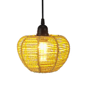 Luces para el hogar, luces colgantes modernas, lámpara de papel japonesa, pantallas tejidas a mano, Araña de estilo, techo de ratán, bambú