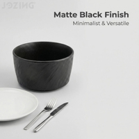 Bol à riz en céramique et porcelaine texturée noir mat écologique et durable de 4,5 pouces, bol à sauce en porcelaine pour restaurant et hôtel