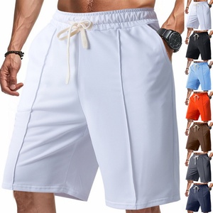 Pantalones Cortos de Pana para Hombre, Verano 2024, de Secado Rápido, Transpirables, con Textura Acanalada, Casuales, Deportivos, Ajustados, de Color Sólido, con Cordón - Product Image 1